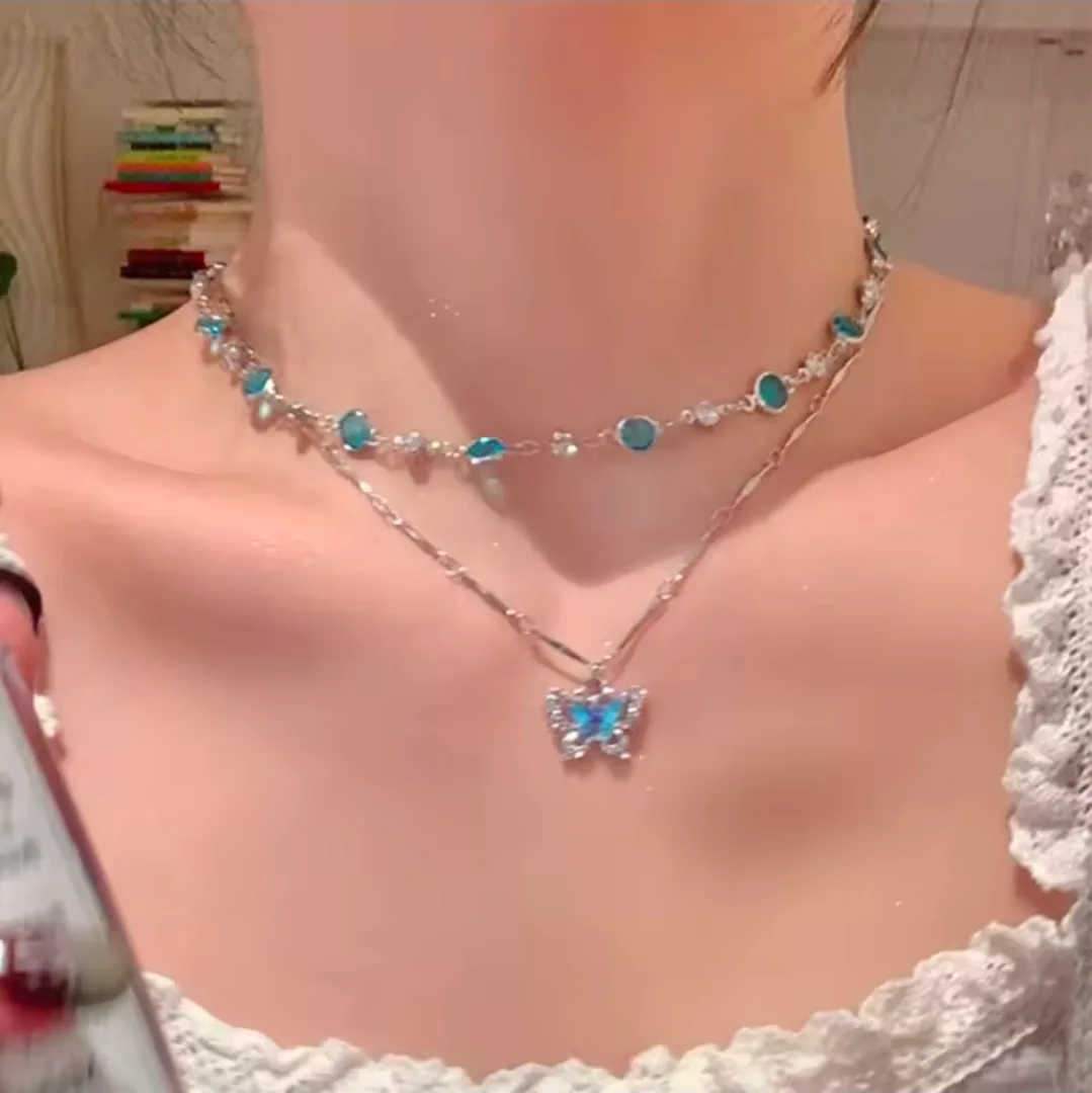 ββ¨ Aesthetic Double-Layered Butterfly Choker Set π¦β¨