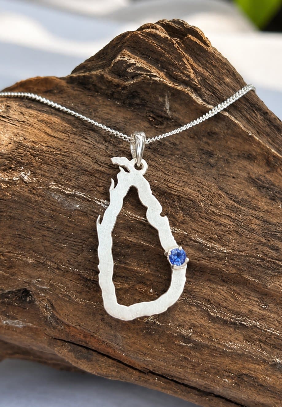 Sri Lanka Shaped Silver Pendant
